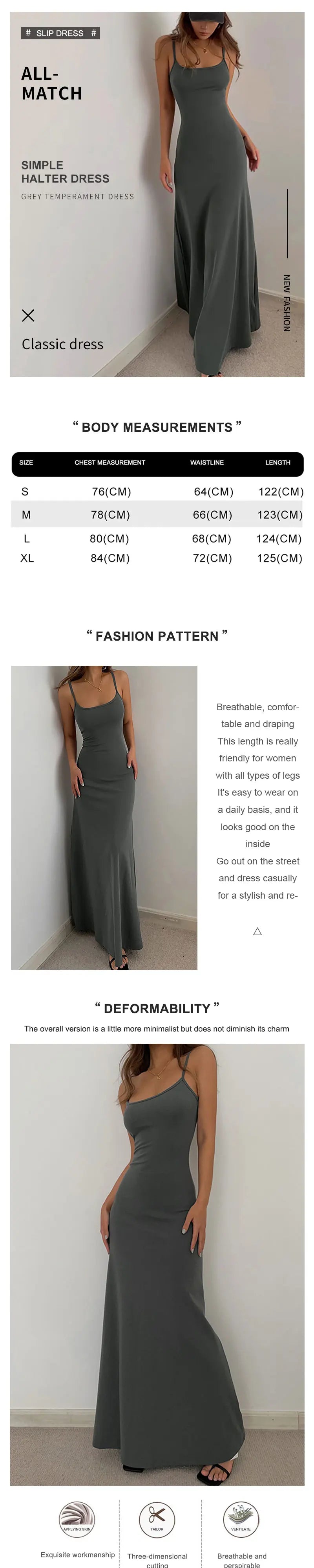 2024 sommer frauen Neue Mode Einfache Temperament Hosenträger Lange Backless Schlank Taille Sexy Süße Und Würzige Casual Kleider.