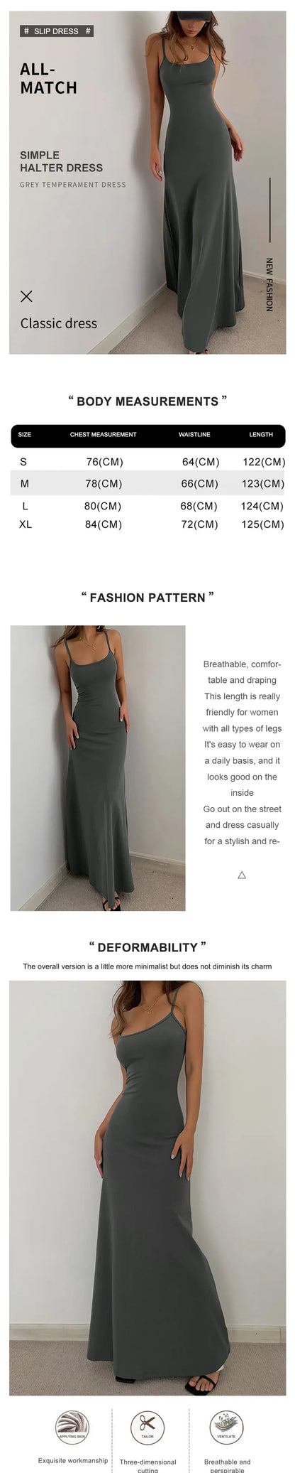 2024 sommer frauen Neue Mode Einfache Temperament Hosenträger Lange Backless Schlank Taille Sexy Süße Und Würzige Casual Kleider.