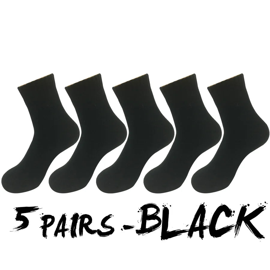 5 Pairs/Lot Thick Wool Socks Men Winter Warm Cashmere Breathable Long Sock Outdoor Male Meias New 7 Colors Hot Sale 2023.