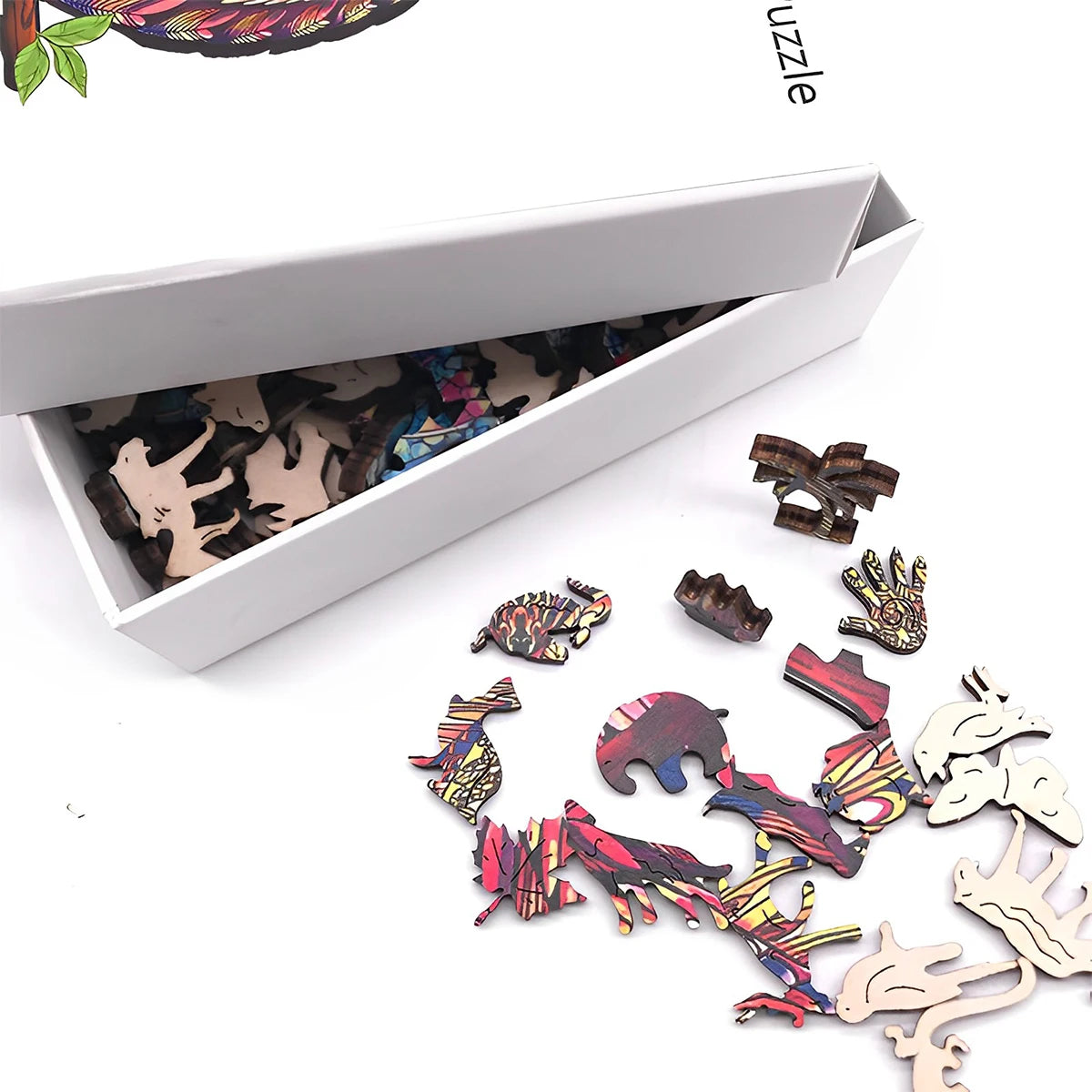 unique Cat Pattern Wooden Puzzle,Irregular Animal Shapes,  Leisure toys, The Gift for Halloween, Christmas, Birthday..