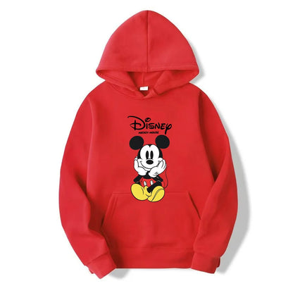 Disney Mickey Mouse Cartoon Cute Loose Hooded Hooded Hoodie Girl's Friend Couple Dress Casual Fashion Versatile Hoodie Top Coat.