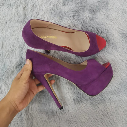 Men's Platform High Heels 14cm Cross-dresser Unisex Drag Queen Sandals Sexy Peep Toe Ankle Strap Stilettos Pumps Party Shoes