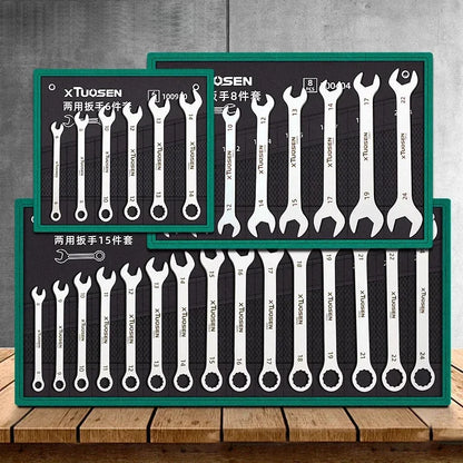 Ultradünner Schraubenschlüssel-Satz mit offenem Ende, 6–27 mm, Pflaumenschlüssel-Kombination, universelles Ratschenschlüssel-Set mit zwei Köpfen, Auto-Reparaturwerkzeuge