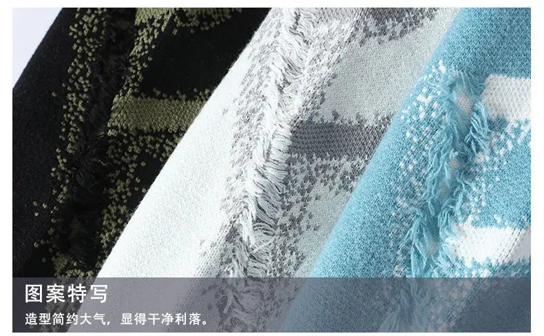 New Fashion Men Streetwear Knitted Sweaters Man Outwear Loose Casual O-neck Pullovers Sweaters Male Fleece Winter Clothing 4XL.