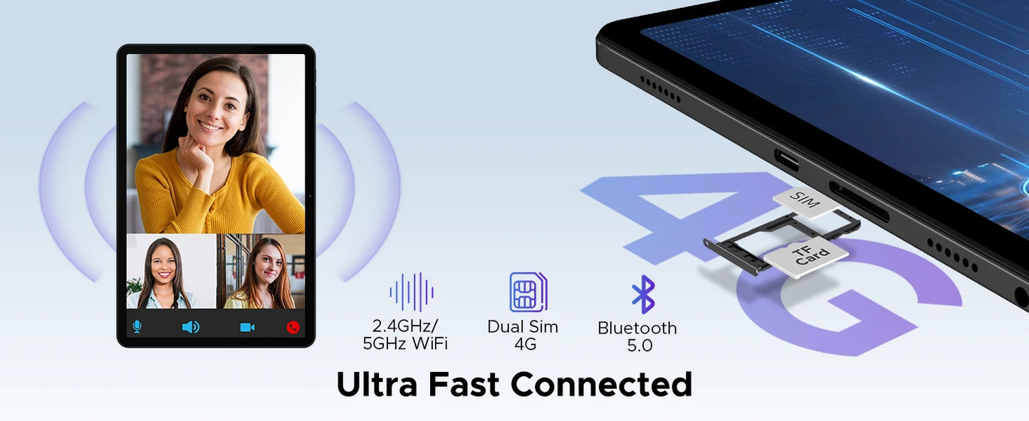 DOOGEE T40 Android Tablet 14 11 ''IPS 2.5K 8GB RAM 512GB ROM Helio G99 8580mAh 18W Charge Face Unlock 7.6mm ultra-thin Tablet.