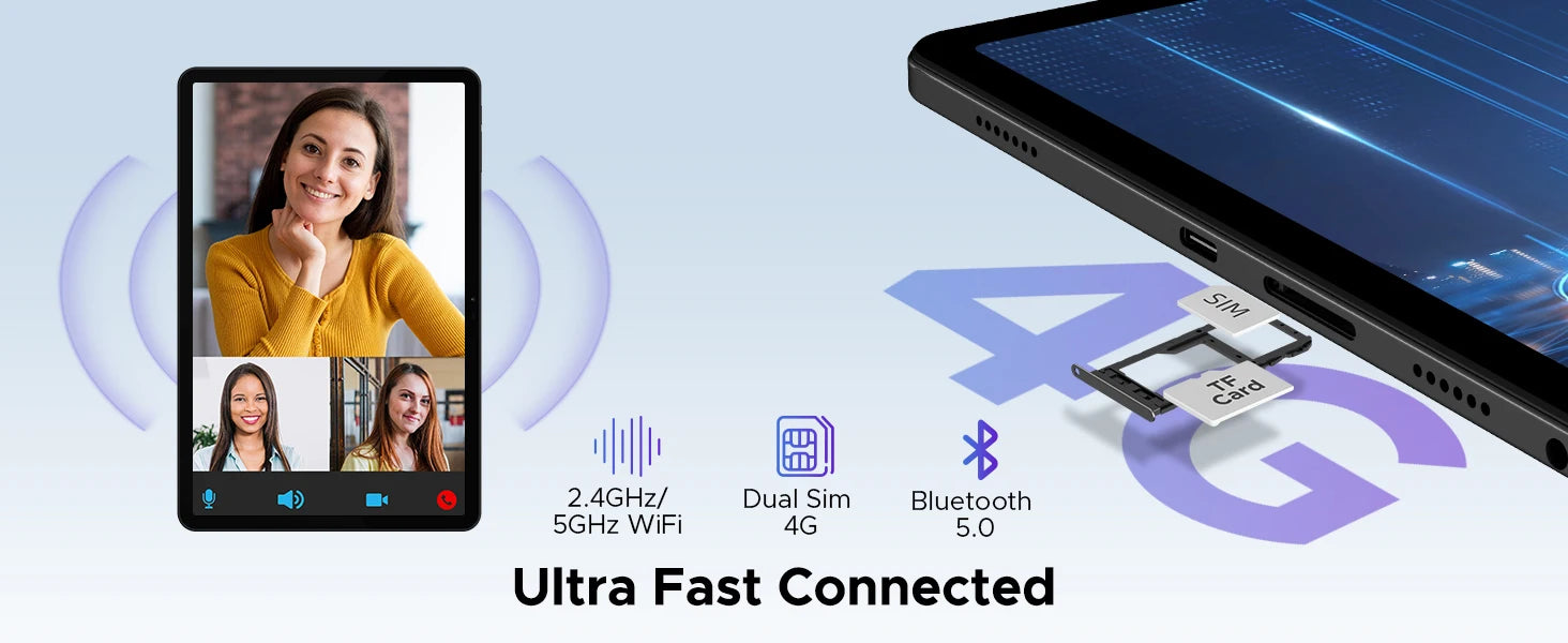 DOOGEE T40 Android Tablet 14 11 ''IPS 2.5K 8GB RAM 512GB ROM Helio G99 8580mAh 18W Charge Face Unlock 7.6mm ultra-thin Tablet.