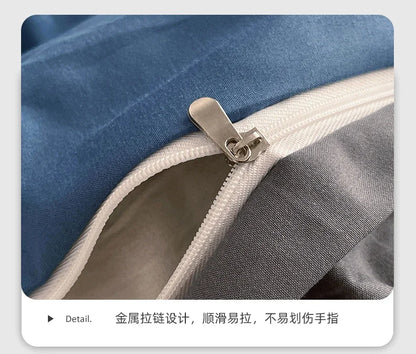 2025 new class A can sleep naked washed cotton solid color sheets student dormitory simple double-spell four-piece bedding.