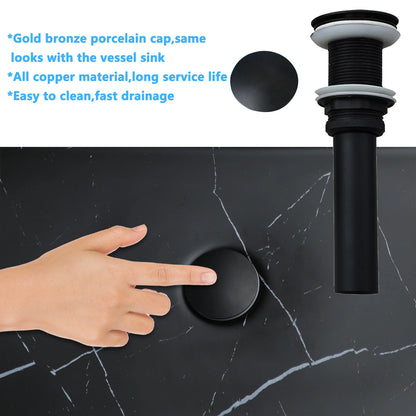 JIENI Keramik-Badezimmer-Waschbecken-Set, quadratisch, Porzellan, Arbeitsplatte, Waschbecken, Wasserhahn, Pop-Up-Abfluss, kombiniertes modernes Waschbecken-Set