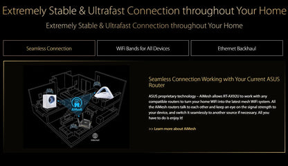 ASUS RT-AX92U AX6100 Tri-Band WiFi 6 802.11AX Gaming Router 6100Mbps MU-MIMO & OFDMA AiMesh Whole Home Mesh WiFi GPN Mobile Game.