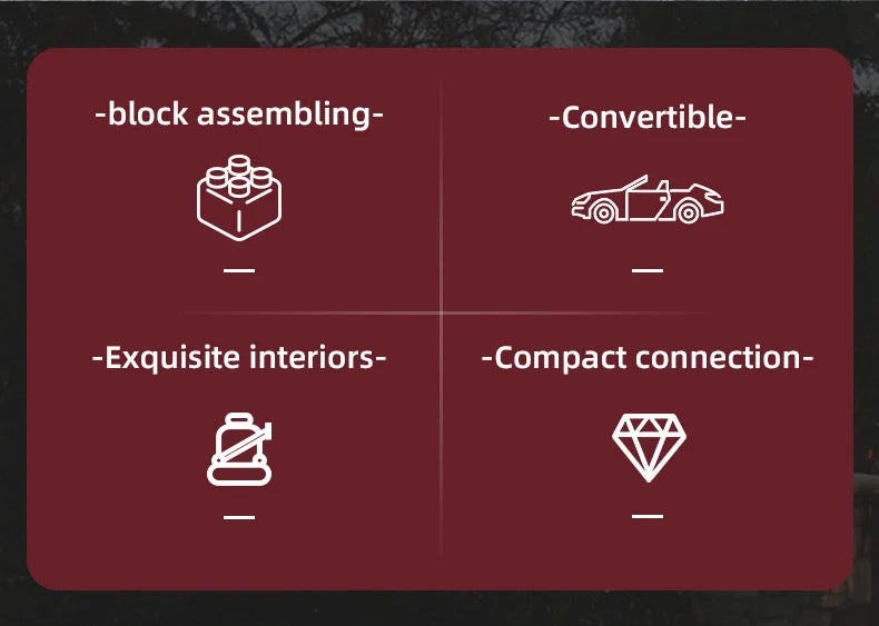 Mould King 10012 Technical Car Model Toys The Eldorado Set Building Block Assembly Creative Brick Kids Christmas Gift.