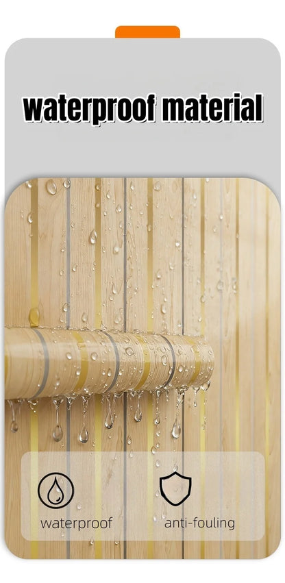 Foam Wallpaper Wall Panel with Gold Studded for Kitchen Backsplash Bathroom Waterproof Aluminum Foil Bottom Stripe Wall Stickers