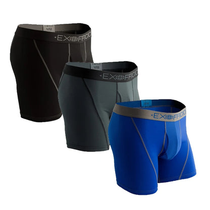 3er-Pack Exofficio Herren-Unterwäsche-Boxershorts mit Fliegen, Herren-Mesh, 15,2 cm, Boxershorts, Unterwäsche, Sport-Boxershorts, leicht, bequem