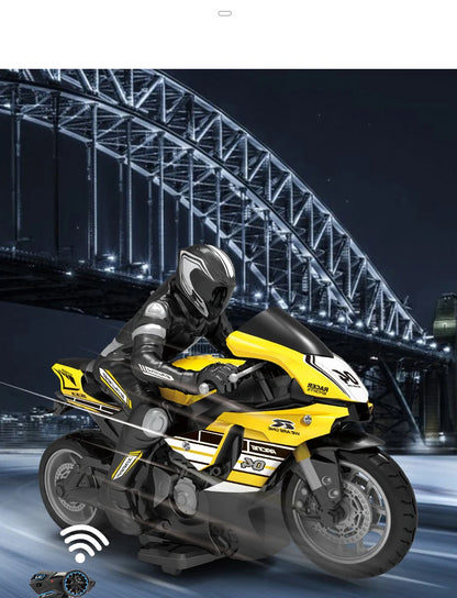 1/ 10 2.4G High Speed Remote Control RC Stunt Motorbike  drift Car 30mins Drive Racing Motorbike RC Motorcycle Toy model.