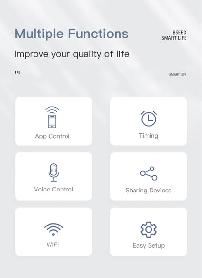 BSEED Wifi 1/2/3Gang Licht Schalter Touch Sensor Glas Schalter Tuya Smart Leben Alexa Control Plus EU Steckdosen Neutral Draht.