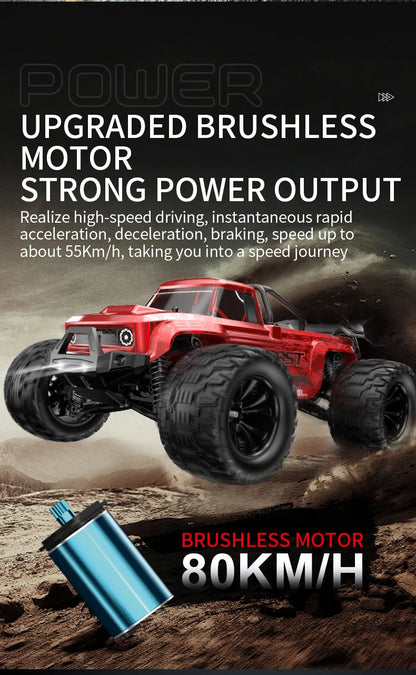 Teeggi 4WD 2.4G RC Drift Car 80KM/H 1:14 High Speed Off-Road Racing Car Brushless 3S Remote Controller Car Truck Toy For Gift.