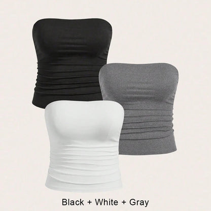 3PCS/set Sexy Top Femme Plus Size Female Underwear Lady Women Summer Top Lingerie Bandeau Tops Women's Tube Corset Hot Intimates.