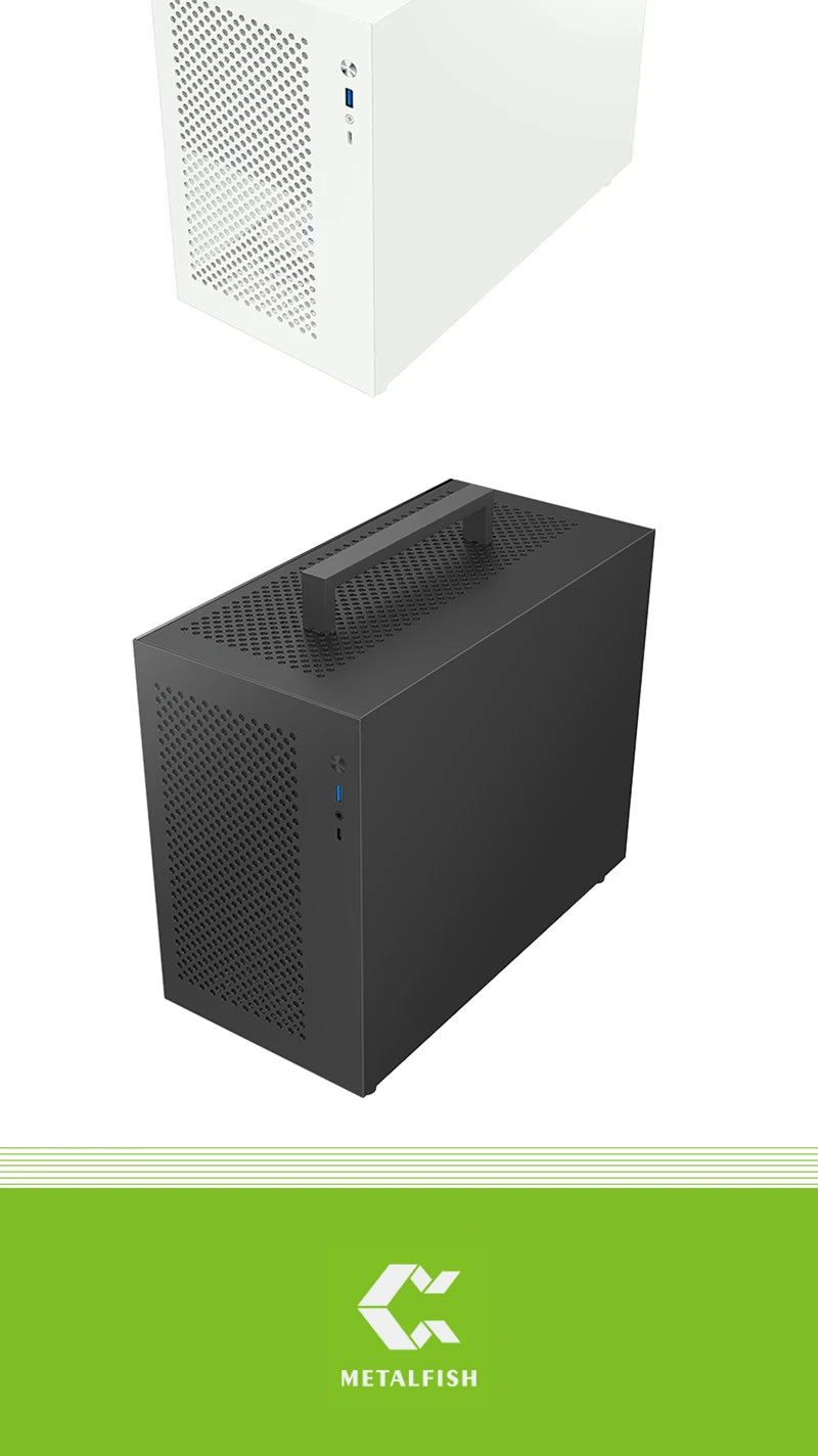 METALFISH S9 MATX Computer Case Gaming PC Chassis Support MATX/ITX/ATX PSU/240 Liquid Cooler/360mm GPU.