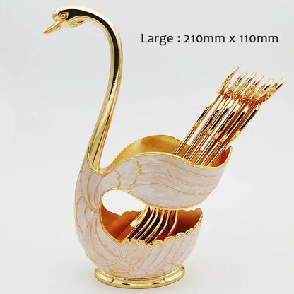 Swan-Shaped Cutlery Holder, Elegant Spoon and Fork Base, Luxury Tableware Storage, Stylish Kitchen Decor and Organizer for Home