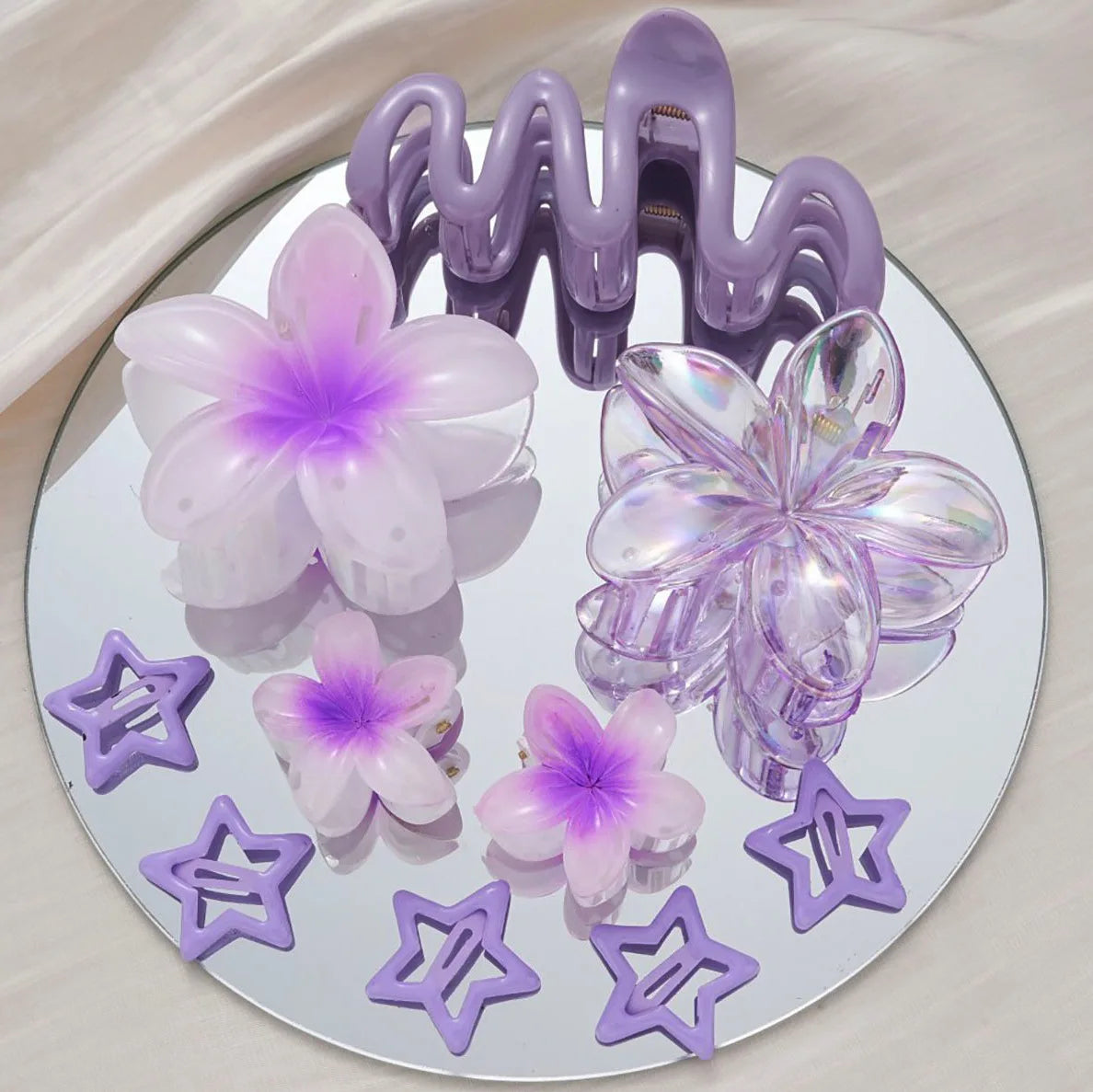 Hair Accessories Hair Clips Colorful Set Series Shark Clips 10 Pieces Set Egg Flower Grab Clips Headwear.