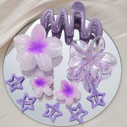 Hair Accessories Hair Clips Colorful Set Series Shark Clips 10 Pieces Set Egg Flower Grab Clips Headwear.