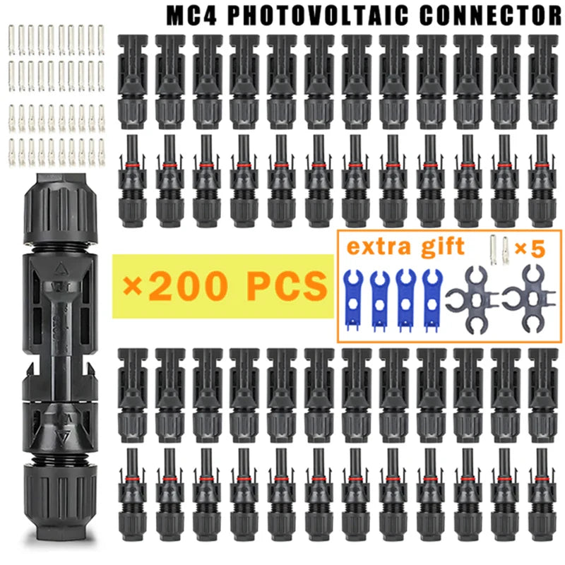 10/20/50/100/300/400PCS Photovoltaic Solar Connector Kit Plug 1000V 30A connectors for solar panels PV/MC Cable 2.5/4/6mm².