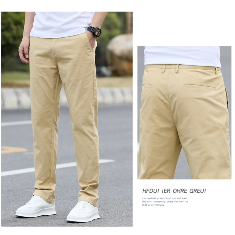 Men's High-Quality Chinos -Cotton Casual Trousers - Breathable Straight Pants (Sizes w28-w40).