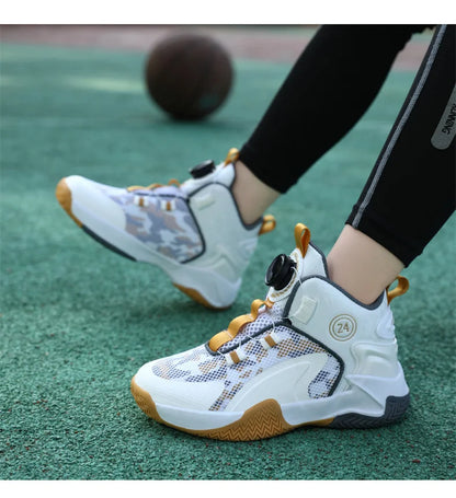 Kids Basketball Shoes Boys Sneakers Non-slip Child Trainer Basket Shoes Outdoor Children Sport Shoes.