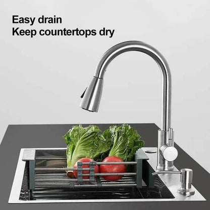 Thickened 304 Stainless Steel Single Sink Kitchen Sink Undermount Dishwashing Trough for Home Improvement
