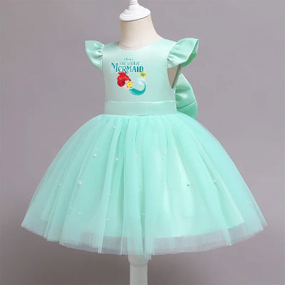 Die kleine Meerjungfrau elegante Prinzessin Spitze Kleid Kinder kleider für Mädchen Vintage Kinder Geburtstags feier Kleider Weihnachts kleidung.