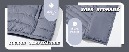 TACVASEN Stand Collar Lightweight Puffer Jackets Mens Quilted Jacket Water Resistant Ripstop Down Insulated Windbreaker Coats.