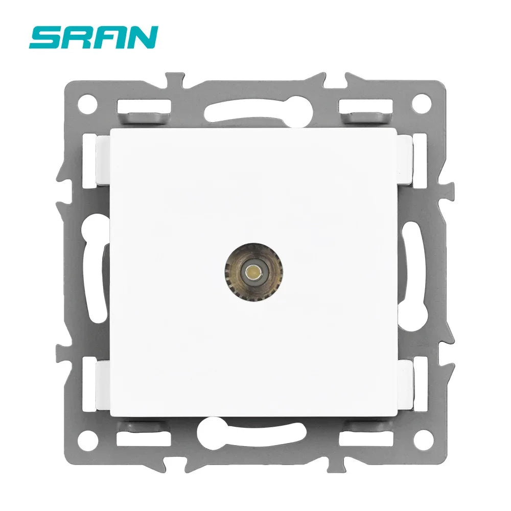 SRAN F6 Serie mehrere Rahmen Weiße Panel aus gehärtetem Glas, EU FR UN-Steckdosen und Schalter Dimmer-Lüfter-Fußlampe Rj45-Modul DIY