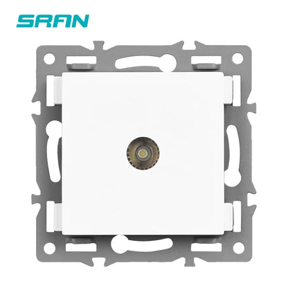 SRAN F6 Serie mehrere Rahmen Weiße Panel aus gehärtetem Glas, EU FR UN-Steckdosen und Schalter Dimmer-Lüfter-Fußlampe Rj45-Modul DIY
