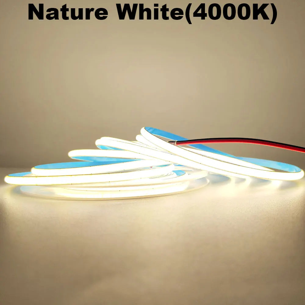 12V 24V COB LED Streifen 5mm/8mm PCB 400/480LEDs/m Flexible Rot/Grün/Blau/Rosa/Eisblau/Gelb Led Streifen Für Wohnkultur LED Lichter.