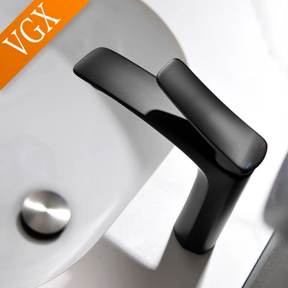 VGX Luxury Bathroom Faucets Basin Mixer Sink Faucet Gourmet Washbasin Tapware Hot Cold Water Tap Brass Chrome Black Brushed Gold