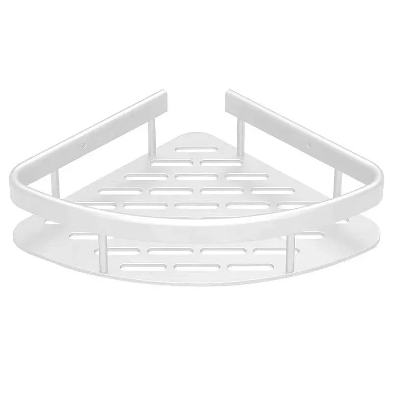 Nicht perforierte weiße dreieckige Badezimmerregale, Aufbewahrungsregal, WC, Ecke, Dusche, Aufbewahrungsregal, Badezimmer-Eckregal, Zubehör