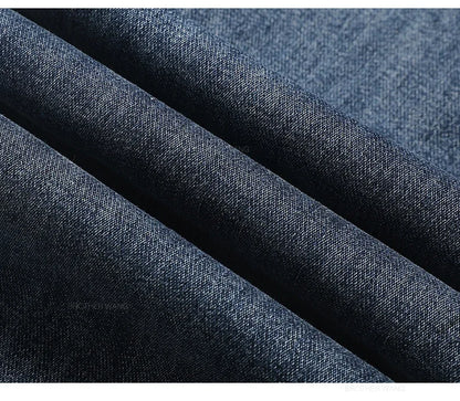 Spring Summer Thin Men's Classic Jeans Elastic Loose Straight Cotton Casual Denim Trousers Brand Clothing Business Male Pants.