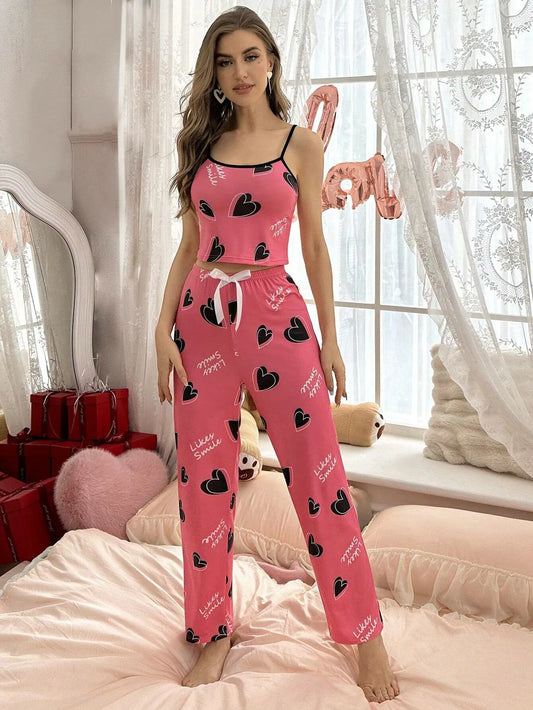Damen-Pyjama im neuen Stil, Neckholder-Top, Hose, elegant, lässig, sexy, Heimkleidung