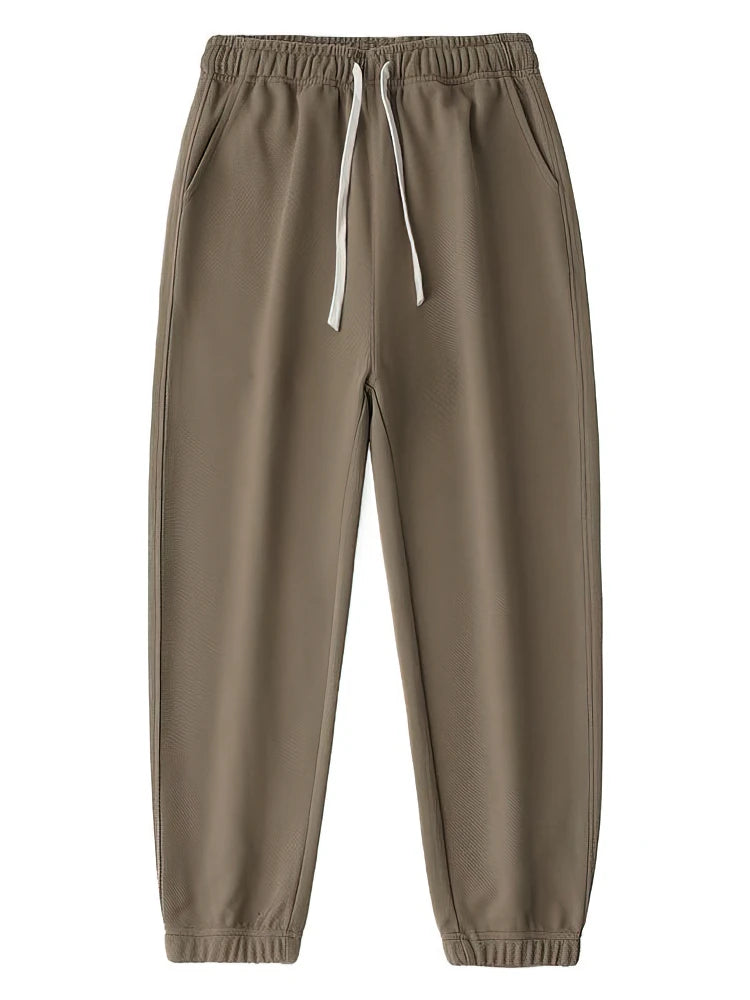 65% Cotton Twill Baggy Casual Jogger Pants Men 380g Anti-wrinkle Work Wear Trousers Outdoor Sport Sweatpants Breathable Knitted.