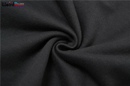 Weird Puss Casual Sporty 2 Piece Set Women Letter Embroidery Crop Tops+Side Tassel Straight Pants Matching Streetwear Tracksuits.