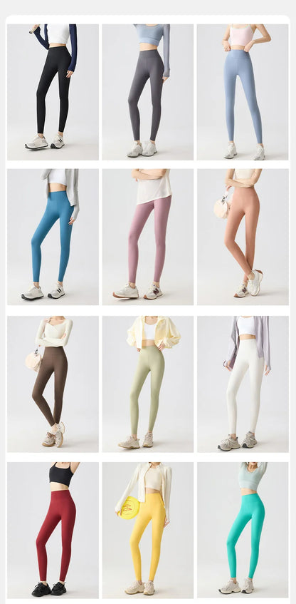 BIVIGAOS Spring Summer Multi Colored Thin Casual Fashion Sharkskin Leggings Women High Waist Tight Sport Cycling Fitness Legging.