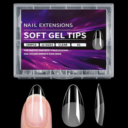 240PCS/Box False Nail Tips Square Straight Extra Long Half Cover Nails Artificial Acrylic False Nail Tips Press On Manicure Tool