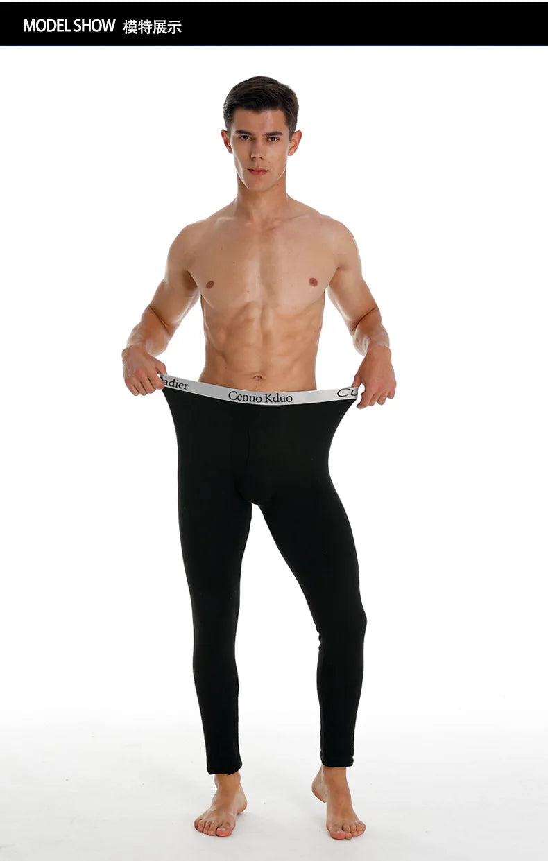 2024 New Men's Tight Sports Pants Slim Pants Autumn And Winter Thermal Pants Plush High Stretch Quick Drying Compression Pants.