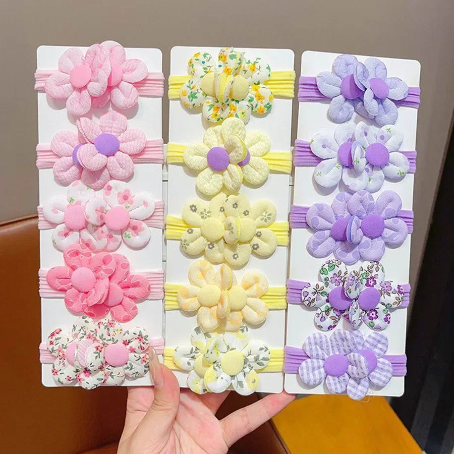 Colorful Flower High Elasticity No-Damage Towel Ring for Girls Cute Baby Hair Ties Comfortable Soft Hair Bands for Kids.