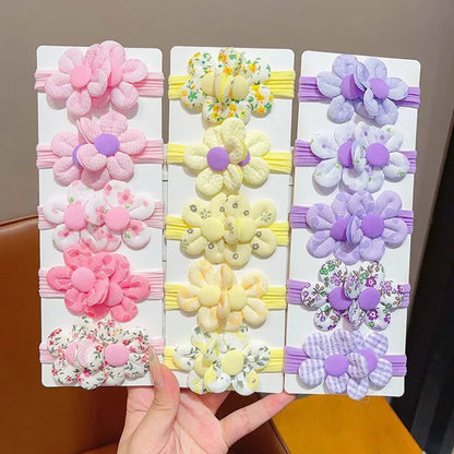 Colorful Flower High Elasticity No-Damage Towel Ring for Girls Cute Baby Hair Ties Comfortable Soft Hair Bands for Kids.