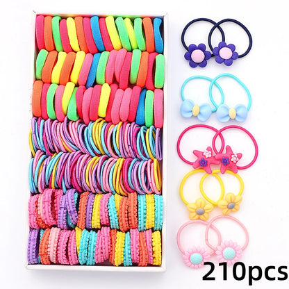 1Pack Girls Colorful Hair Bands Set Nylon Elastic Rubber Band Children Ponytail Holder Scrunchies Kids Hair Accessories.