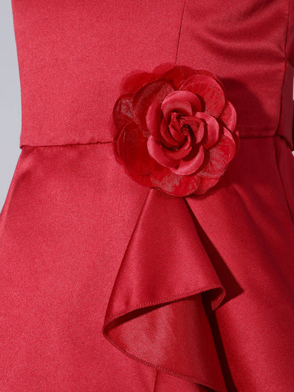 Mädchen Sommer ärmelloses Prinzessinnenkleid Elegantes Satin Hochzeit Brautjungfer Partykleid Große Schleife A-Linie Tutu für Geburtstagsabend