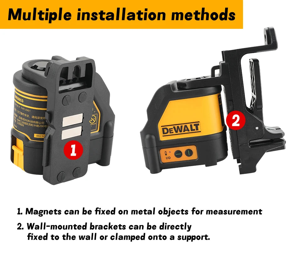 DEWALT DW088CG Laser-Wasserwaage, 2-zeiliges Kreuzlinien-Grünlicht, automatische Nivellierung, hochpräzise horizontale vertikale Laser-Wasserwaage