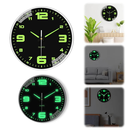 20,3 cm große, im Dunkeln leuchtende Uhren, leuchtende Wanduhr, geräuschlos leuchtende Wanduhren für Wohnzimmer, Schlafzimmer, Küche, Büro und Schule