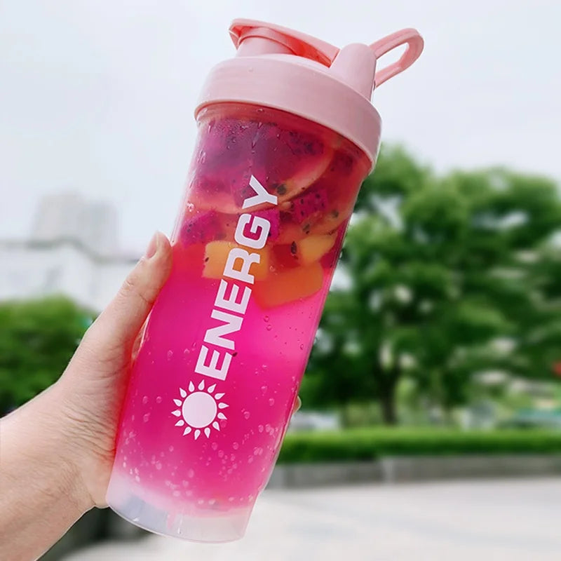 Summer Large-capacity Shaker Cup Outdoor Fitness Milkshake Cup Student Sports Portable Stirring Ball Shock-resistant with Scale.