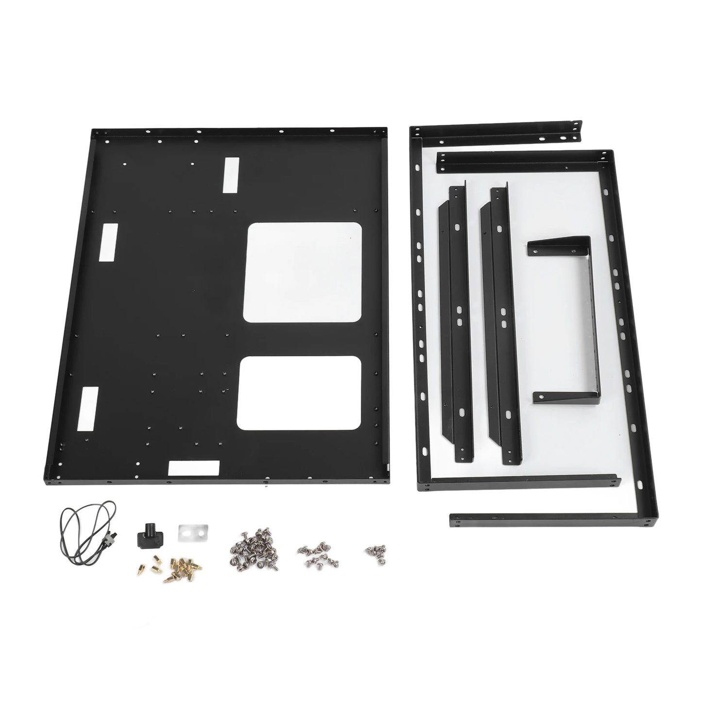 ATX Open Chassis Case Rack Large Space Expansion DIY Assembled Powerful Cooling Gaming PC Case Open Frame Steel Plate for EATX.